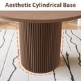 thumbnail image 7 of KithKasa Round Dining Table for 2,Modern 35'' Solid Wood kitchen Table with Pedestal Base,Space Saving Circle Dining Table for Living Room, Kitchen, Dining Room,Cafe,Walnut, 7 of 7