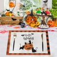 thumbnail image 3 of sruoe Tablecloth, Halloween Tablecloth, Machine Washable Foldable Orange Rectangle Tablecloths, Table Cloth for Dining, Home, Party Decor, Cotton Linen, 3 of 5