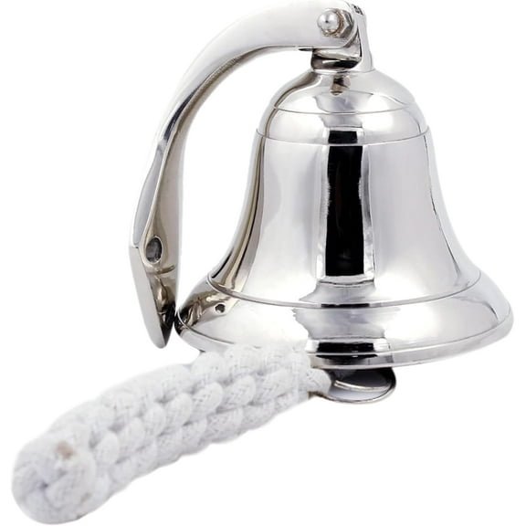 Nautical Wall Hanging Ship Bell 4in", Silver Chrome