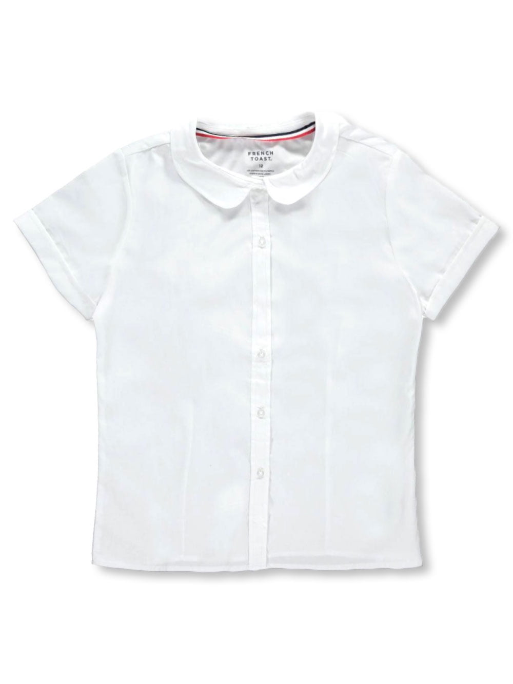French Toast Toddler Short Sleeve Poplin Uniform Blue Button Up Shirt Sz 3T 