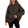 thumbnail image 2 of Womens Oversized Hooded Sweatshirts Solid Color Long Sleeve Casual Cozy Loose Pullover Hoodies Tops for Fall Winter, 2 of 6