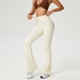 thumbnail image 2 of Sevpuikl Women's Flared Yoga Leggings High Waist Butt Lifting Tummy Control for Gym Pilates Workout Bootcut Pants Solid Color(White,XL), 2 of 6