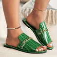 thumbnail image 2 of Hopeusnice Slippers for Women Trendy Non-Slip Breathable Open Toe Sandals Women's Slippers Soft Flat Heel PU Materials Summer Shoes Round Toe Shoes for Beach Round Toe Flexible Walking Shoes Green 43, 2 of 9
