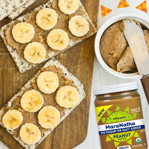 MaraNatha Organic Creamy No Sugar No Salt Added Peanut Butter Spread, 16 oz Pack Of 6