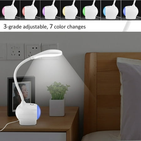 USB Rechargeable Gooseneck Smart Touch Sensor 7 Color Change LED Desk Table Reading Lamp Light,Christmas