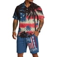 thumbnail image 2 of 4th of July Men's 2 Piece Shorts Set Summer Beach Outfits Short Sleeve Button Down Shirts and Shorts US 250 Years Anniversary Vacation Sets, 2 of 6