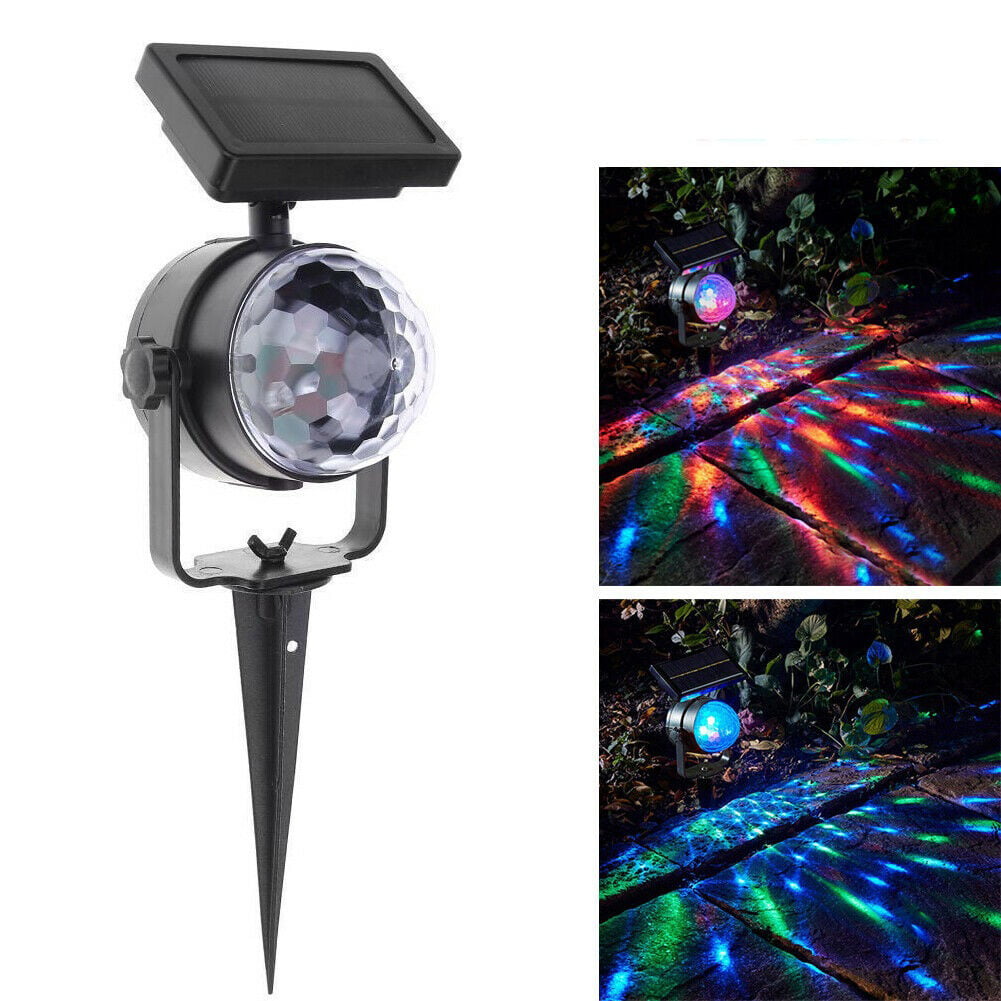 NEW Solar LED Carnival Moving Colour Changing Spotlight Garden Party Stage Light 