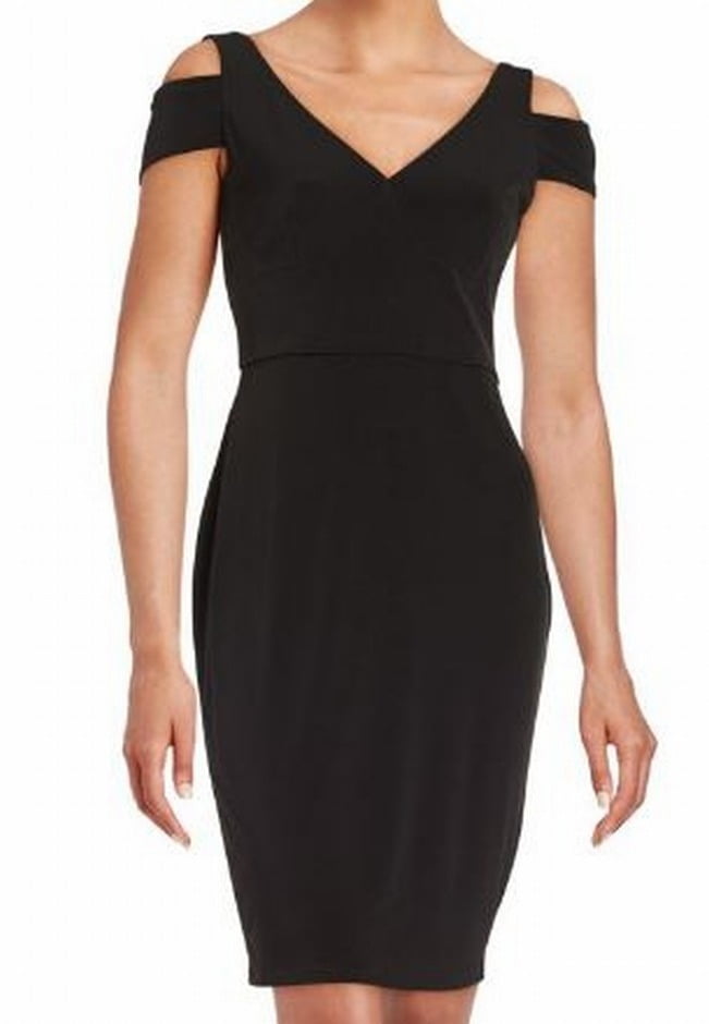 calvin klein black cold shoulder dress