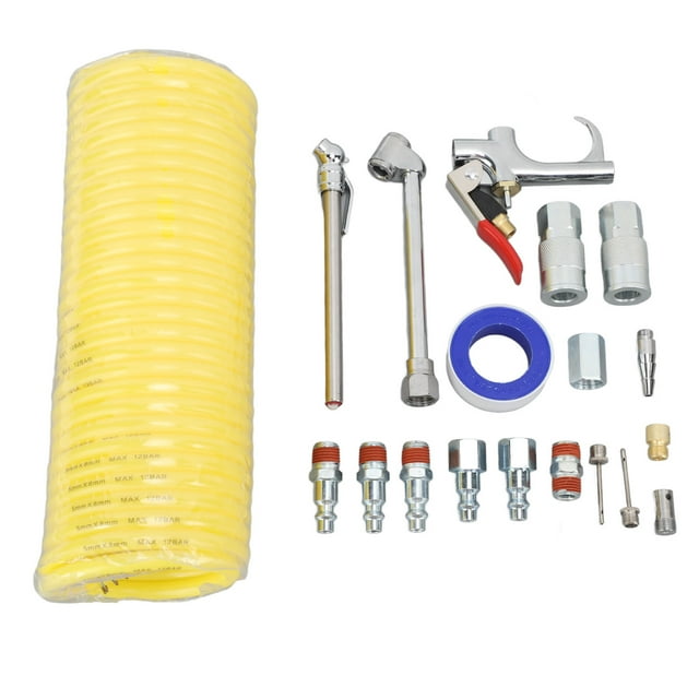 Juego De Accesorios para Pistola De Aire Ticfox 20 Piezas Kit De Herramientas Neumáticas Multifuncionales De Acero Inoxidable