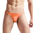 thumbnail image 1 of 3 Pack Mens Underwear Briefs Fit Translucent Ice Silk Low Waist Buckle G String T Panties, 1 of 5