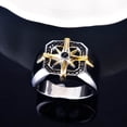 thumbnail image 2 of Mens Two Tone Copper Ring Vintage Geometric Compass Seal Design Ring Electroplated Finish Fashion Modern Style, 2 of 5