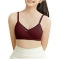 thumbnail image 6 of KkSLirnhs Bra for Girls 10-12 Girl Bras 12-14 Affordable Stretchy Girls' Nylon Sleeveless Bra - Wire-Free with Light Padding 16 Years Red, 6 of 6
