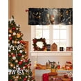 thumbnail image 3 of Christmas Curtain Valance for Windows/Living Room/Kitchen/Bathroom/Café, Short Rod Pocket Tier Curtain Window Treatment Panel Forest Gnomes Xmas Tree Snowflake Topper Curtain 42''x18'', 3 of 6