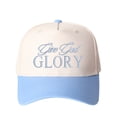 thumbnail image 4 of Give God GLORY Letter Embroidered Color Block Trucker Hat Unisex Adjustable Cotton Breathable Fashion Cap for Travel Daily Wear, 4 of 11