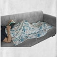 thumbnail image 6 of Nautical Soft Flannel Fleece Blanket, Illustration of Underwater Creatures Depicted in Nursery Pattern Art, Cozy Plush for Indoor and Outdoor Use, 70" x 90", Dark Salmon and Sea Blue, by Ambesonne, 6 of 6
