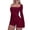 Wine, variant on Women's Long Sleeve Romper Square Neck Bodycon Shorts Jumpsuit Stretch Fit