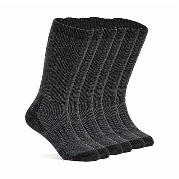 Fu997 Mens Merino Wool Crew Socks Thermal and Warm Socks for Winter Work Hiking Running 3 Pairs