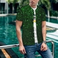 thumbnail image 6 of Rateoe Green Sparkling Pattern Men’s Baseball Short Sleeve Polo Shirt, Midweight Men's Shirt Golf Shirt Polo Shirts Quick Dry Short-Large, 6 of 7