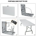 thumbnail image 5 of HomGarden 8FT Folding Utility Table Indoor Outdoor Picnic Camping Table W/Handle, White, 5 of 11