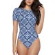 thumbnail image 1 of Fotbe Stylized Flowers Vintage Boho Body de Mujer con Cuello Redondo y Mangas Cortas, Sin Mangas Ajustado, Suave, Cómodo y Básico-XX-Large, 1 of 7