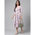 thumbnail image 4 of Janasya Women's Lavender Satin Digital Floral Printed A, 4 of 8
