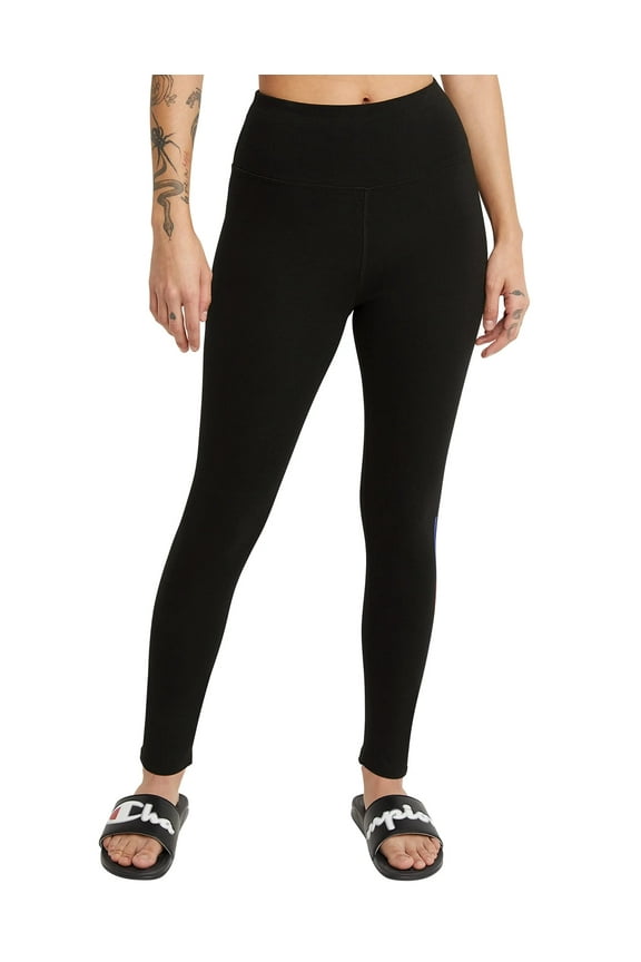 Women's COLOR UNDERLINE SCRIPT LOGO AUTHENTIC 7/8 TIGHTS, 25" (Black, 2XL, XXL))