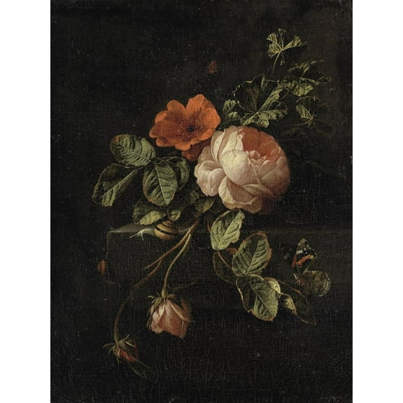 Art.com Still Life with Roses Art Print by Elias Van Den Broeck, 12" x 16"