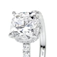thumbnail image 2 of Bella Jewel Cushion Cut Excellent 2.1 Ct Diamond Ring - 14K White Gold Plated Ring for Her - Wedding Ring - Hidden Halo Diamond Ring for Women's - Solitaire with Accent Diamond Ring for Her, 2 of 2