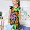thumbnail image 4 of Balery Hippie Style Camisón de princesa para niñas, pijama de algodón con mangas abullonadas, suave y bonito.-Small, 4 of 6
