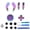 Blue Purple, variant on Nieyigj Accessories for Xbox One Elite Series 2 Controller Metal Thumbsticks Replacement Parts Kits Joysticks Paddles Kit (4.33 inches / 11 cm) - Blue Purple