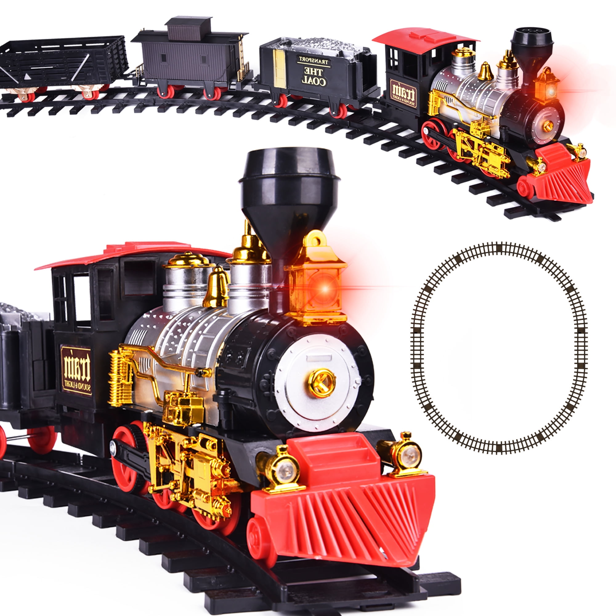 Classic Battery Operated Choo Choo Train Set With Tracks Engine Children Kid Toy 