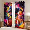 thumbnail image 2 of Erosebridal Teens Football Gamer Blackout Curtains Set of 2 (52x84 Each),Sport Graffiti Splash Window Curtains for Boys Girls,Luxury Bedroom Decor, 2 of 6