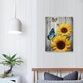 thumbnail image 3 of COMIO  Sunflower Butterfly Canvas Wall Art -Modern&nbsp;Artwork Prints Sunflower wall Decor -Living Room Bathroom Bedroom Office Home Wall Decor -Ready to Hang, 3 of 4
