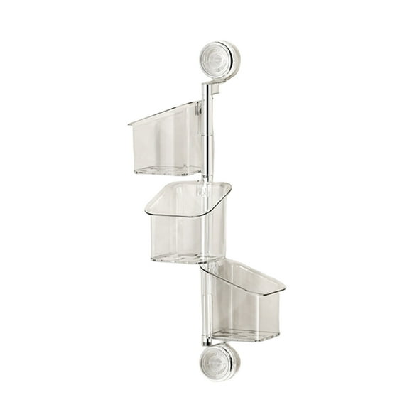 Wall Mounted Suction Cup Rotating Organizer for Kitchen and Bathroom - Space Saving Storage Container with Adjustable Swivel Design for Home Shower Room and Rack 1