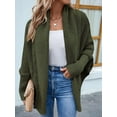 thumbnail image 5 of Women'S Cardigan Sweaters Oversized Chunky Knit Slouchy Wrap Batwing Open Front Outwear Coat Army Green M, 5 of 8