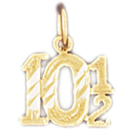 14K Yellow Gold 12 1/2, Ten And A Half Pendant - 12 mm