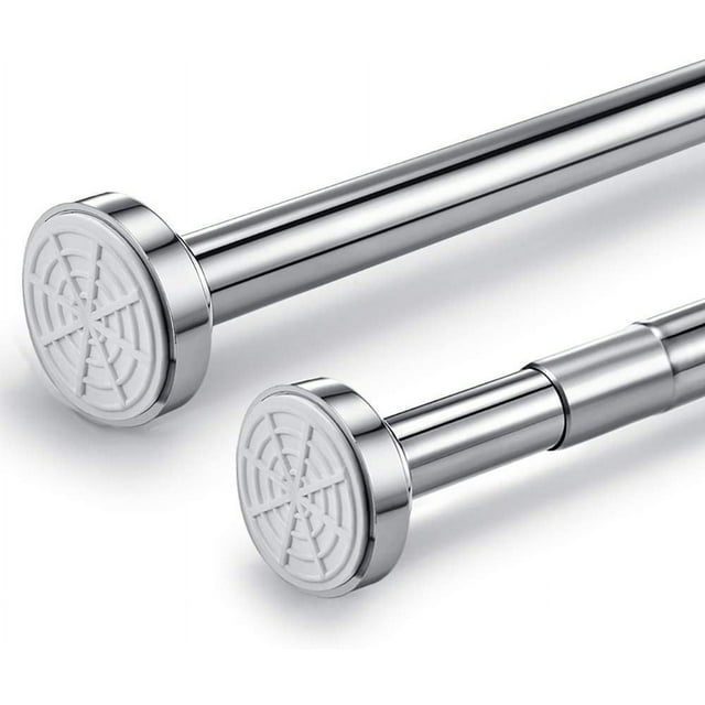Tringle à Rideau en Acier Inoxydable Sans Perçage (85cm-145cm, 1 Barre)