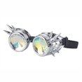 thumbnail image 2 of C.F.GOGGLE Rivet Kaleidoscope Rave Rainbow Crystal Lenses Steampunk Goggles, Black/ Copper/ Brass, 2 of 3