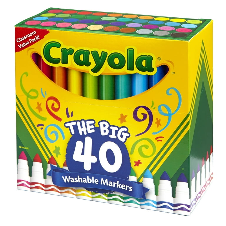 Crayola Broad Line Markers (12 Count), Washable Markers for Kids, Assorted,  Great for Classrooms & School Supplies, Ages 3+