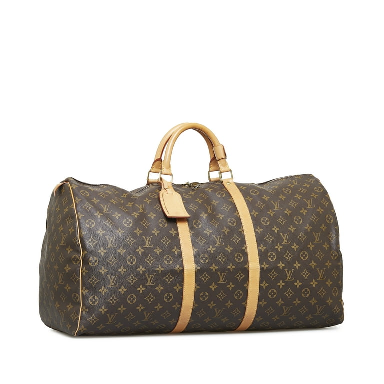 Unisex Pre-Owned Authenticated Louis Vuitton Monogram Keepall 55 Canvas  Brown Travel Bag WeekenderBag 