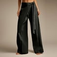 thumbnail image 2 of KLHDSF Pants For Women Solid Casual Drapey Pants with Sash Tie Waist Loose Fit Work Trousers Black XL, 2 of 8
