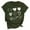 #3-Army Green, variant on Womens Tops,Women Fashion Casual Print O-Neck Loose Short Sleeve T-Shirts Pullover Tops