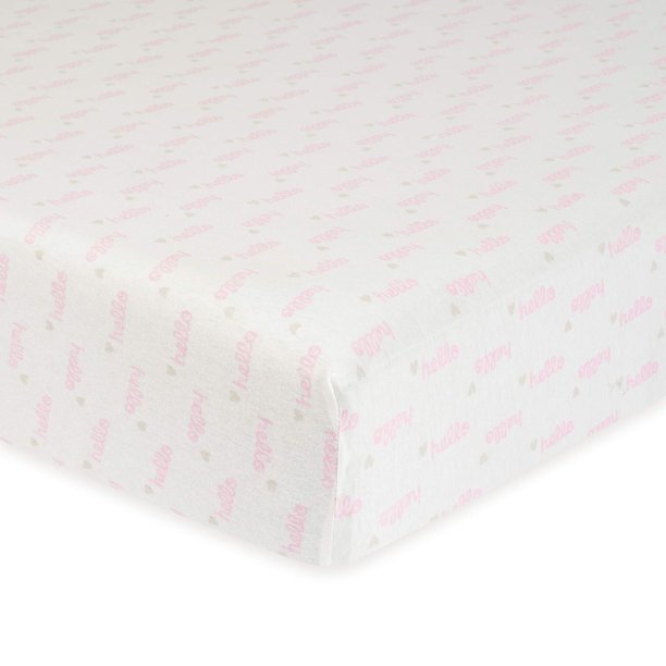 Gerber Baby and Toddler Girl Organic Cotton Fitted Crib Sheet, White