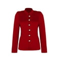 thumbnail image 4 of Yuwull Women'S Blazer Solid Color Slim Buttoned Office Jacket Suit Long Sleeve Cropped, 4 of 5
