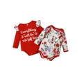 thumbnail image 1 of Gureui Infant Girls Boys Romper, Spring Long Sleeve Printed Triangle Bodysuit, 1 of 9