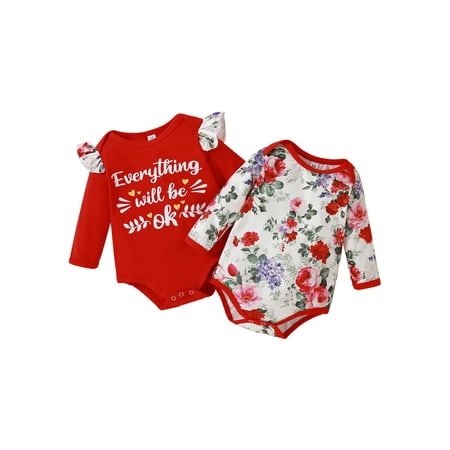 

Gureui Infant Girls Boys Romper Spring Long Sleeve Printed Triangle Bodysuit