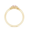 thumbnail image 3 of Rosec Jewels IGI Certified Lab Grown Pink Diamond Flower Engagement Ring 1 Carat - Fancy Pink Color and E-VS1 Clarity - Pink White Diamond Ring, 18K Yellow Gold, US 7.50, 3 of 9