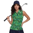 thumbnail image 4 of Yuyamidu Colorful Lights Women's Golf Shirts Green 1/4 Zip Sleeveless Collared Tennis Golf Shirts Christmas Athletic Shirts Fashion Tennis Tank Top Size M, 4 of 8