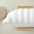thumbnail image 4 of XeGe Set of 2 Fluffy Faux Rabbit Fur Pillowcases, Cozy Luxury Striped Plush Fuzzy Zippered Pillow Cases, Decorative Shaggy Furry Ribbed Long Pillow Shams for Bedroom Living Room 20x36, King, White, 4 of 7