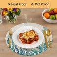 thumbnail image 4 of Turquoise Jellyfish Coastal Round 15 Inch Placemats Set of 6, Summer Ocean Seaweed Rustic HeatResistant Non Slip Place Mats for Dining Table, Wipeable Braided Kitchen Table Mats for Housewarming, 4 of 9